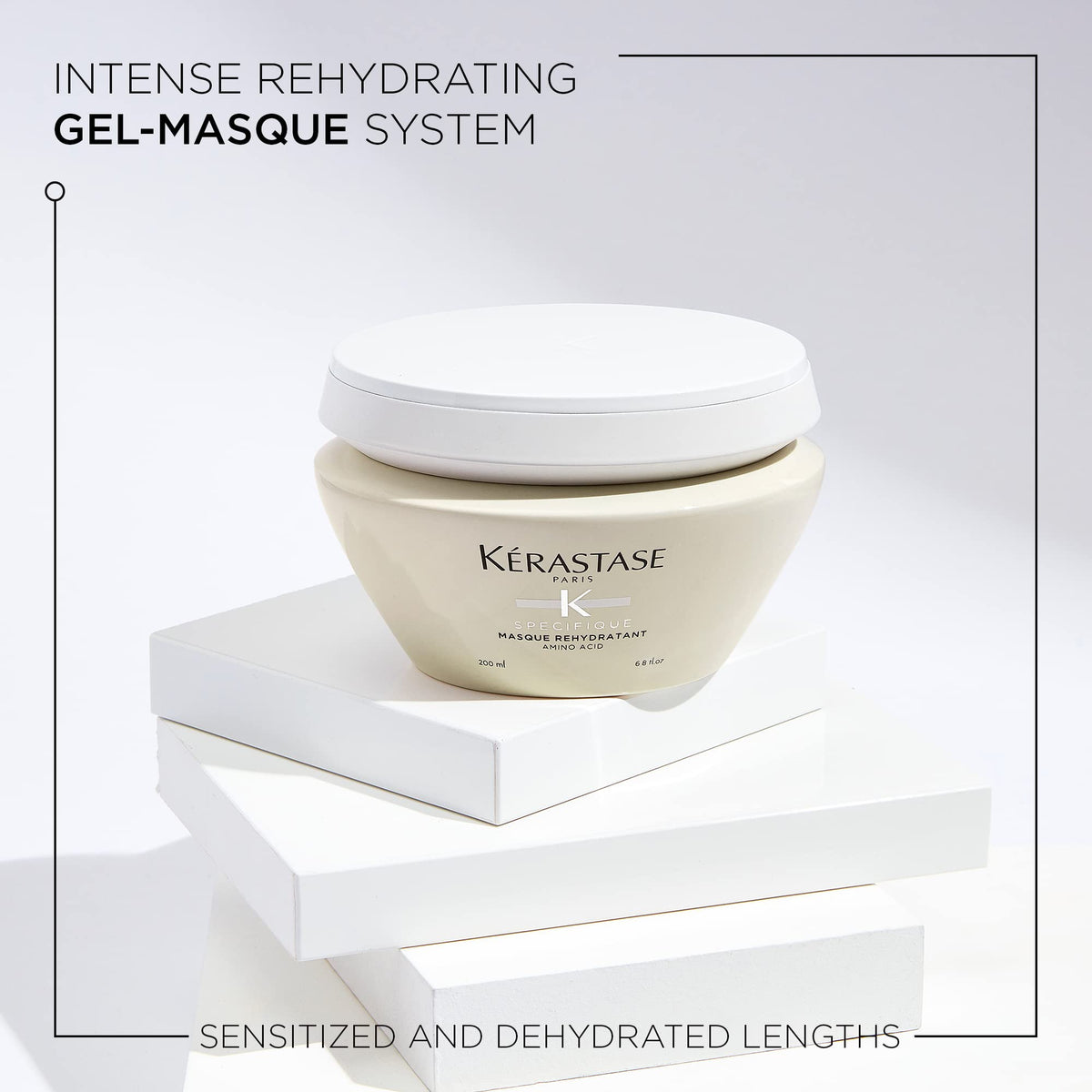 KÉRASTASE open jar texture close-up, shows lightweight gel-cream benefit
