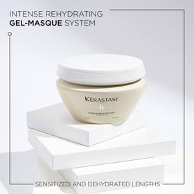 KÉRASTASE open jar texture close-up, shows lightweight gel-cream benefit