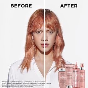 KÉRASTASE 8.5 fl oz size comparison showing travel-friendly and shelf-ready benefit