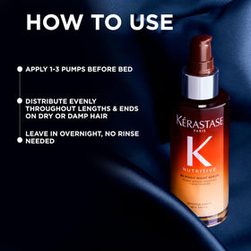 KÉRASTASE bottles next to a hairbrush for scale illustrating travel-friendly sizes
