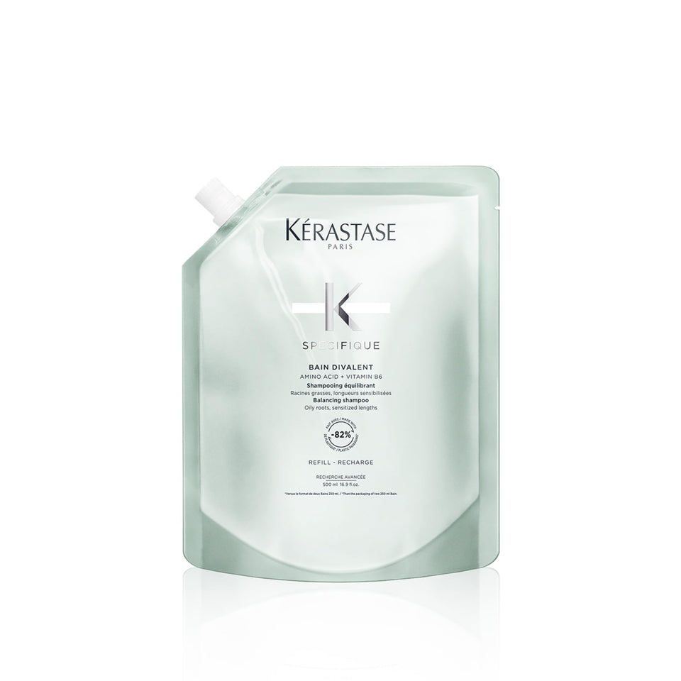 KÉRASTASE refill pouch front view showing product labeling and eco benefit