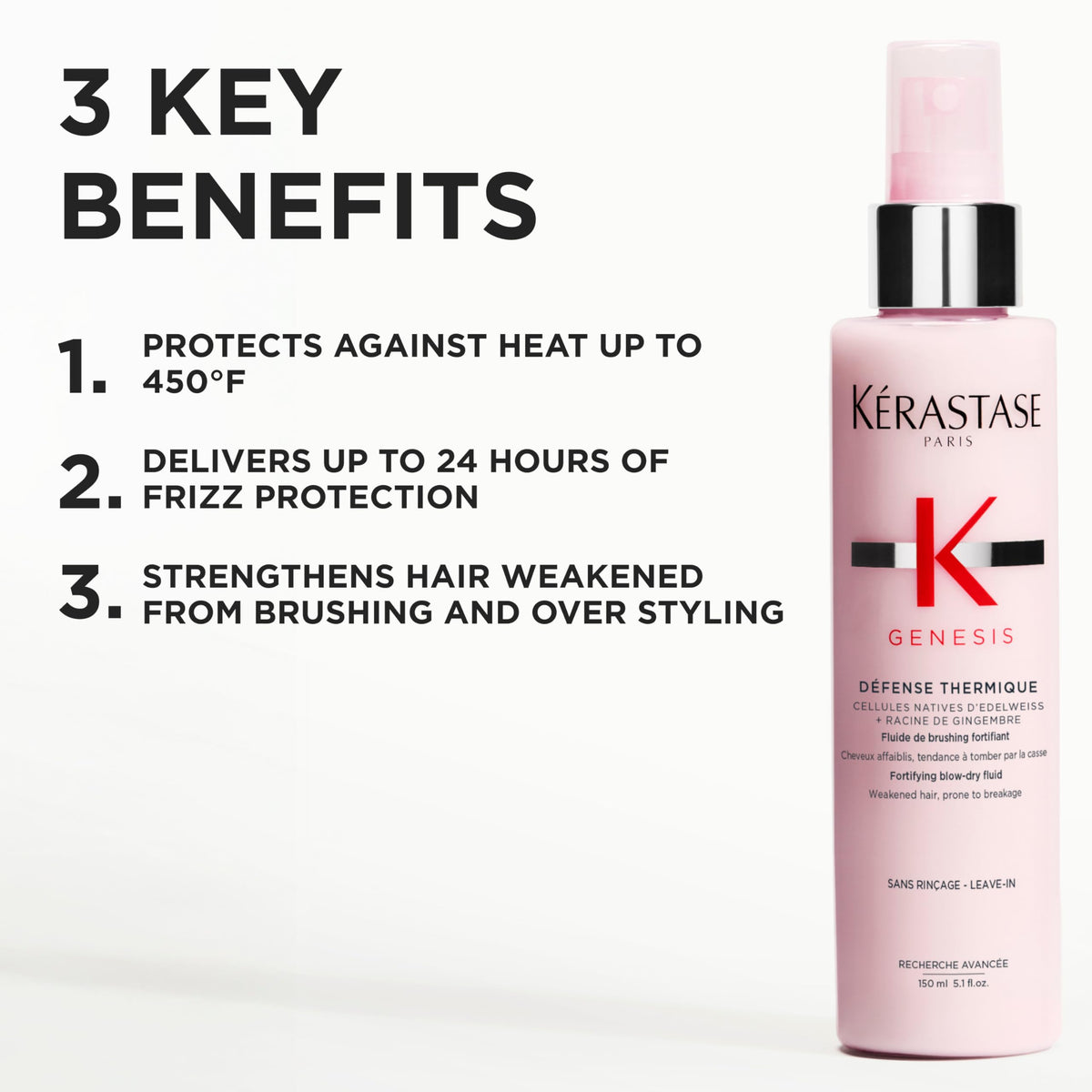 KÉRASTASE texture close-up illustrating lightweight creamy spray benefit