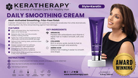 KERATHERAPY pump dispense close-up displaying cream texture for controlled use