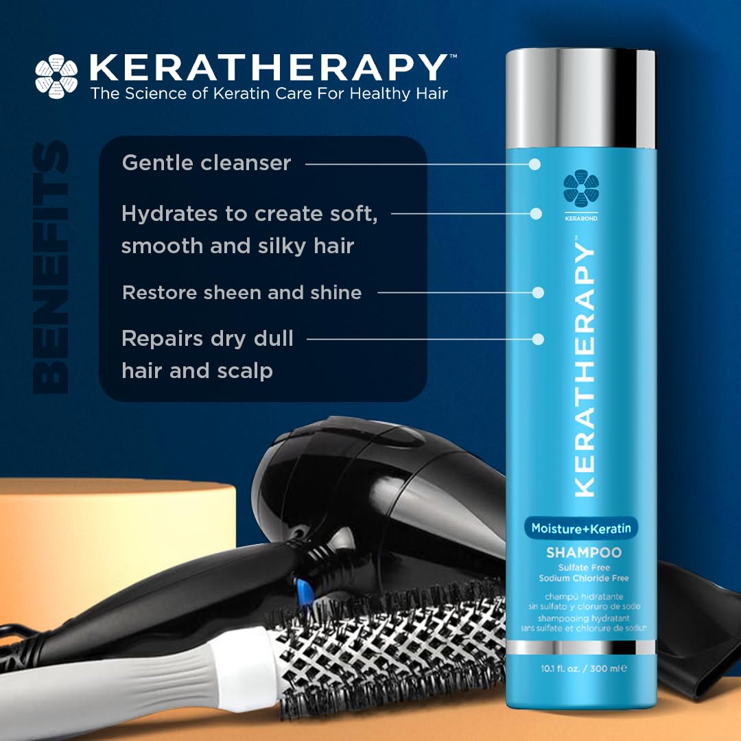 KERATHERAPY bottle in hand showing scale and convenient travel size