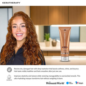 KERATHERAPY styled hair after use showing sleek shine and frizz control