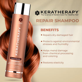 KERATHERAPY clear shampoo texture demonstrating smooth lather