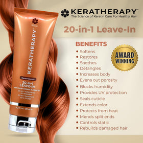 KERATHERAPY close-up of formula droplets highlighting smoothing action