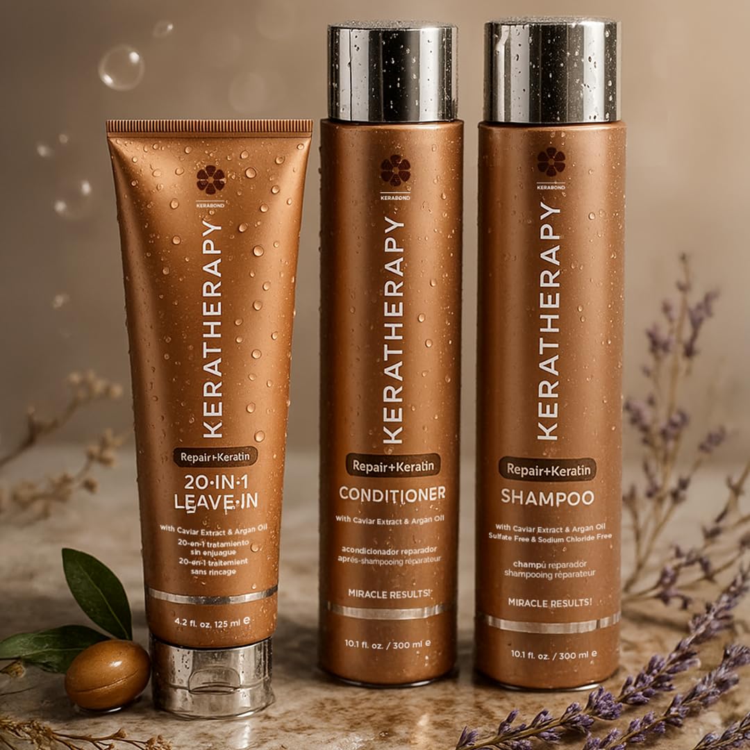 KERATHERAPY stylist spraying product during a professional blowout