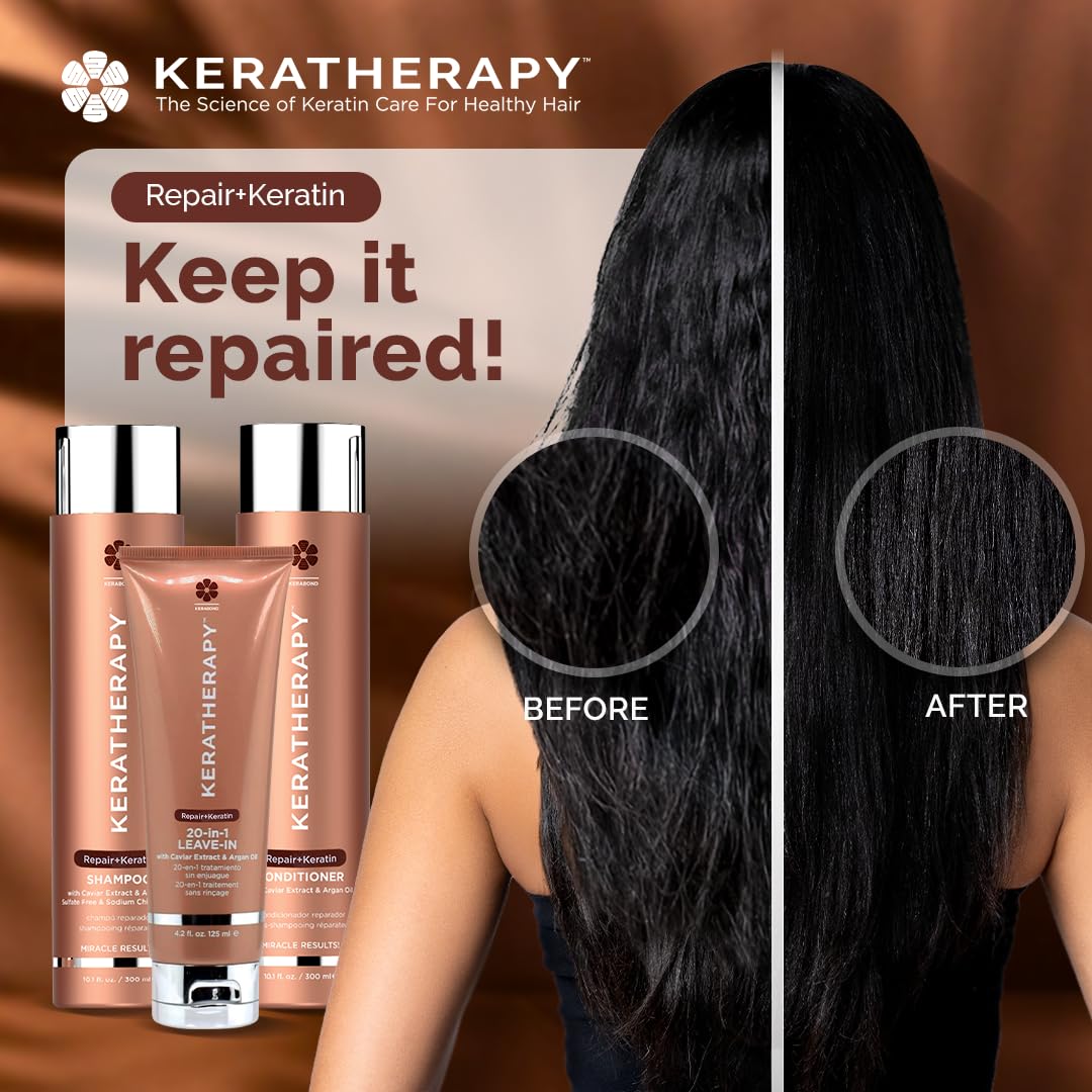 KERATHERAPY visible texture on hair strand showing repaired cuticle