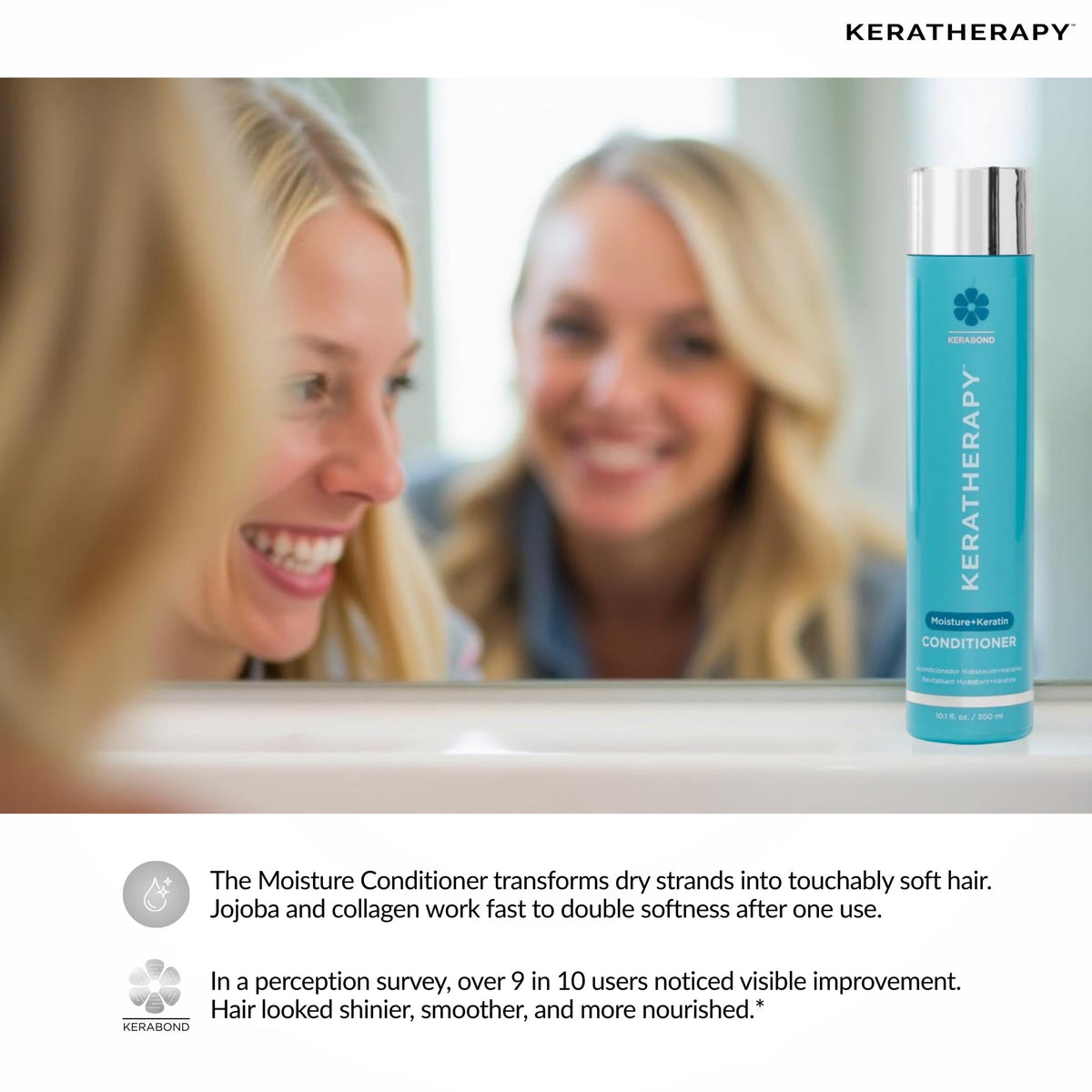 KERATHERAPY label Kerabond technology detail emphasizing formulation benefits for strands