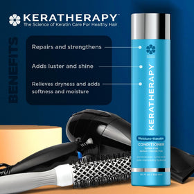 KERATHERAPY applying masque to wet hair for deep hydration benefit