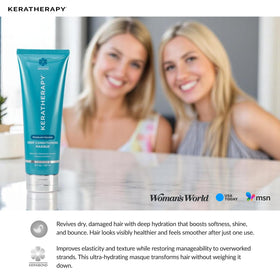 KERATHERAPY ingredient flatlay with jojoba and walnut illustrating nourishment