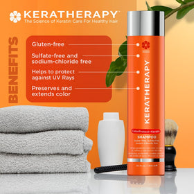 KERATHERAPY pump producing rich lather for gentle cleansing
