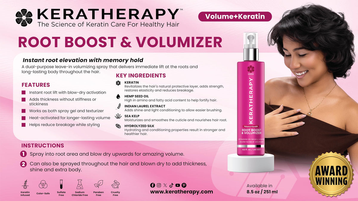 KERATHERAPY nozzle spraying mist for even lightweight volume