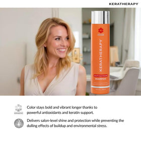 KERATHERAPY bottle held in hand showing 10.1 fl oz scale