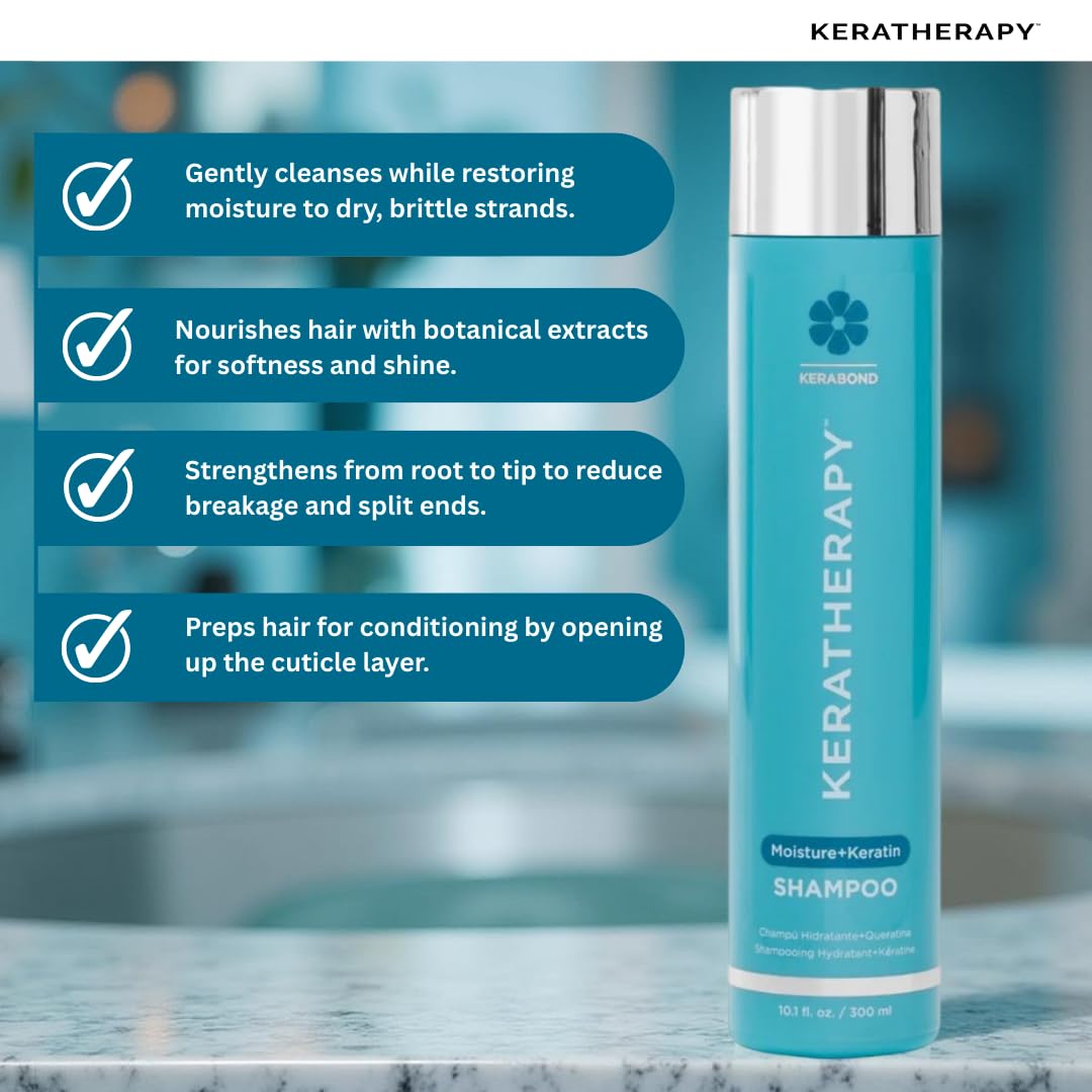 KERATHERAPY creamy lather texture illustrating gentle moisturizing cleanse