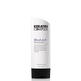 Keratin Complex front bottle showing branding and purple shampoo benefits