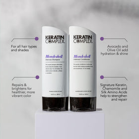 Keratin Complex creamy lavender lather demonstrating gentle toning action