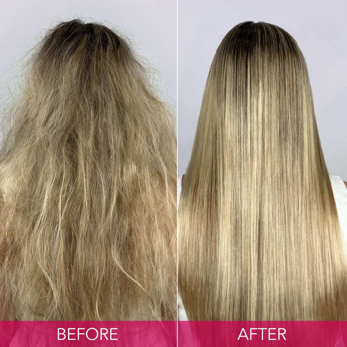 Keratin Complex bottle close-up highlighting ingredients and nozzle for easy application