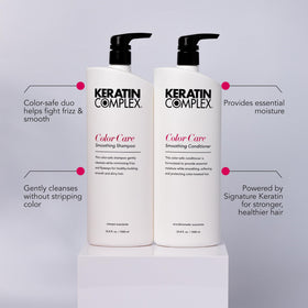 Keratin Complex duo in hand to show scale and long-lasting value