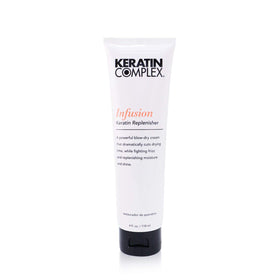 Keratin Complex front packaging shows product and clear benefit of faster blow-dry