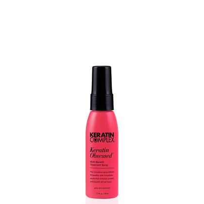 Keratin Complex front packaging showing bottle and benefits for styling