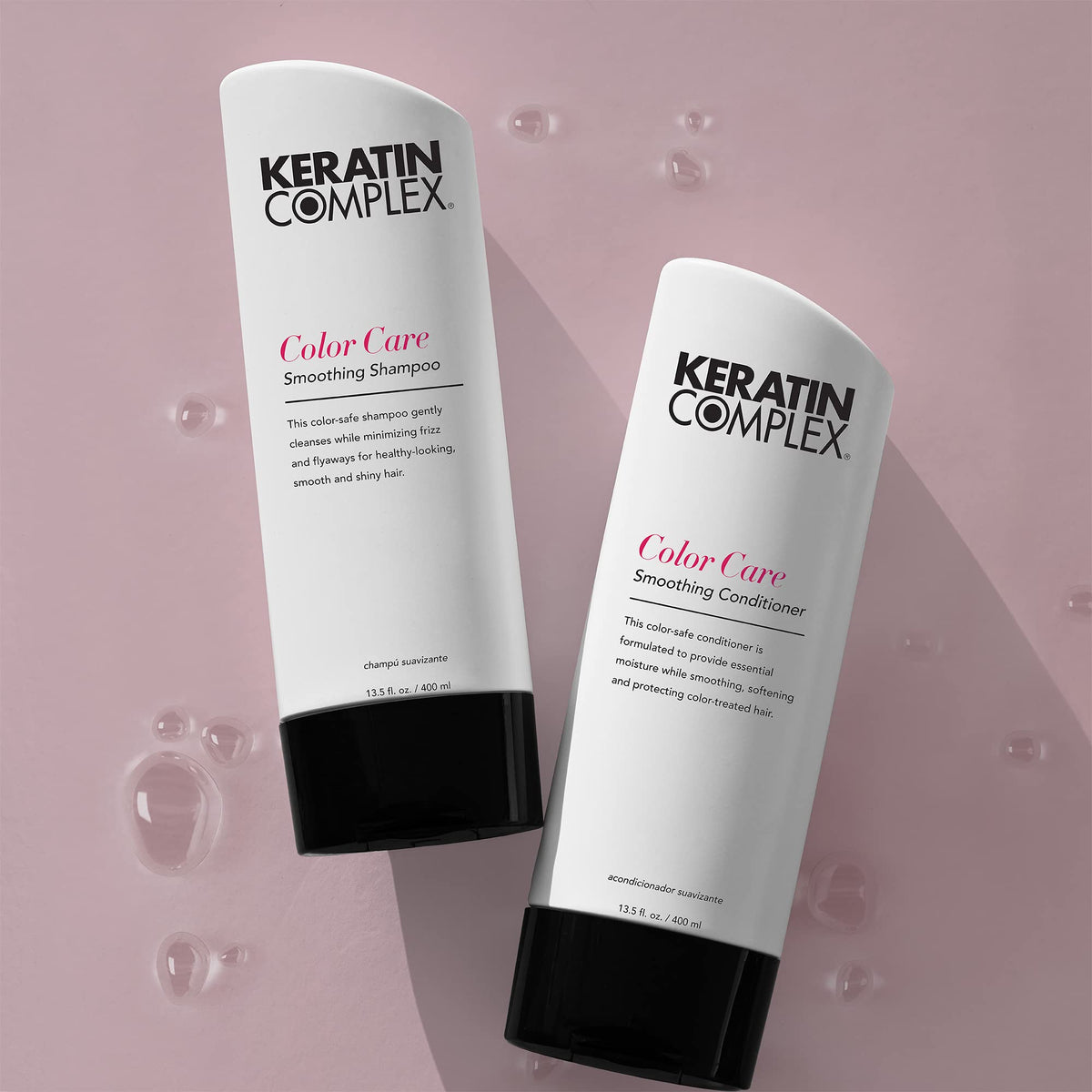 Keratin Complex bottle in hand for size comparison and portability