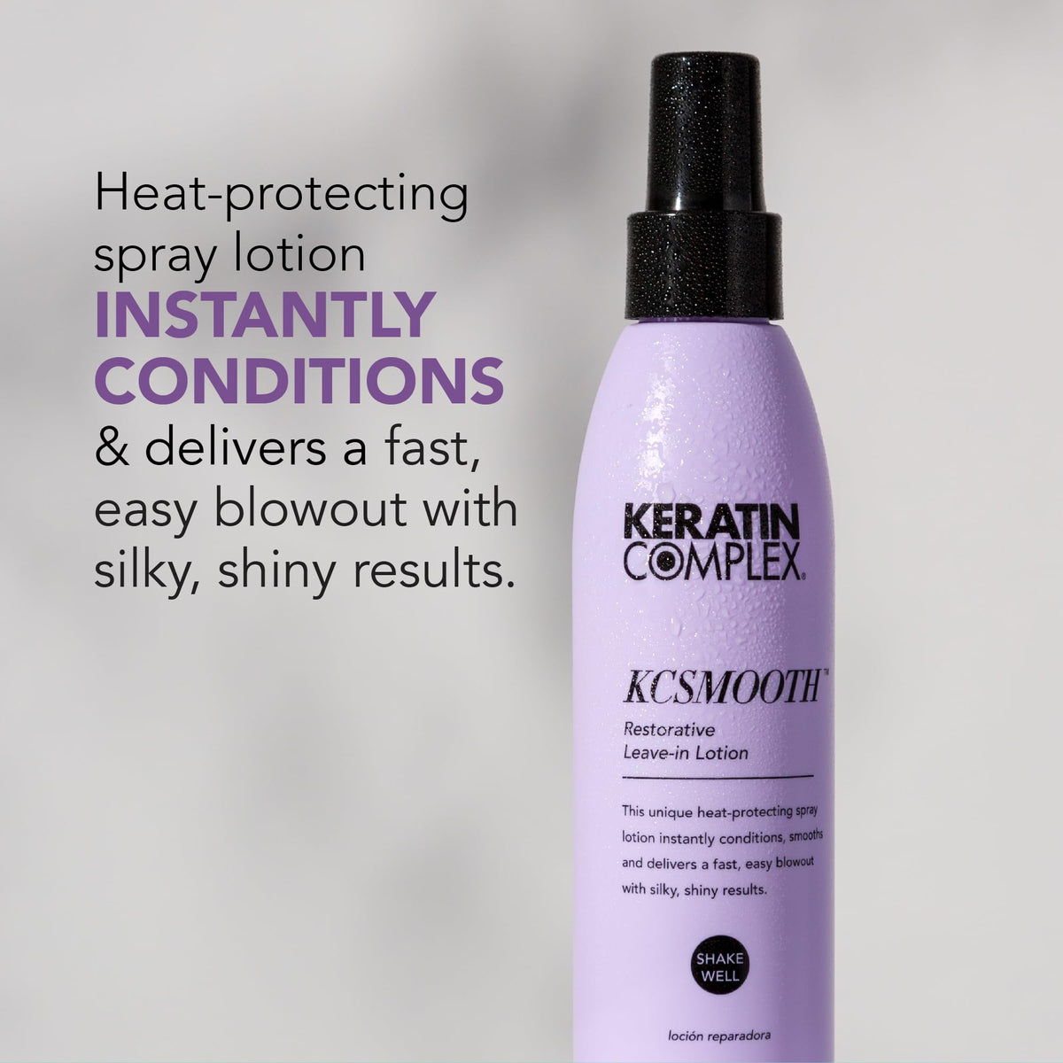Keratin Complex applied while blow-drying for smoother faster styling