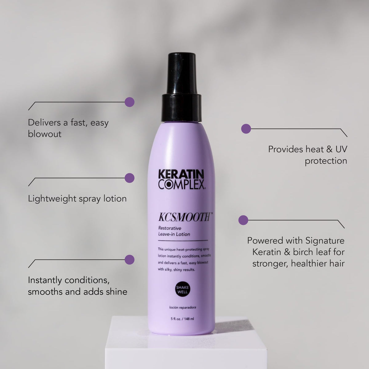 Keratin Complex spray nozzle close-up for controlled application benefit