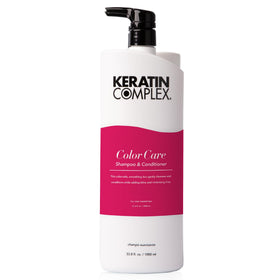 Keratin Complex bottles on bathroom shelf demonstrating daily routine convenience