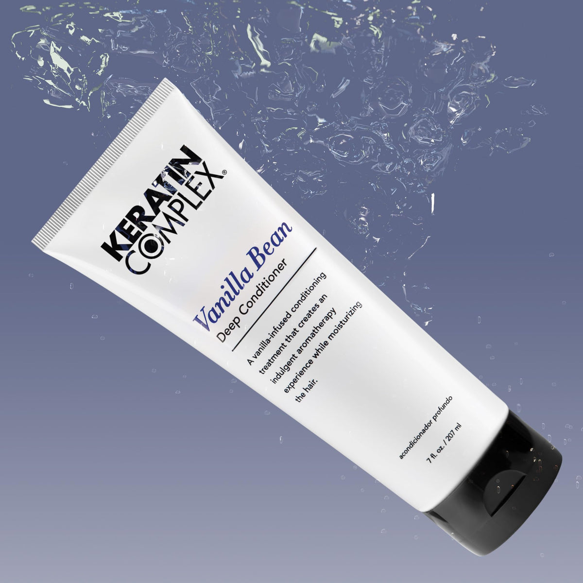 Keratin Complex jar held in hand to show 7 oz scale and travel-friendly benefit