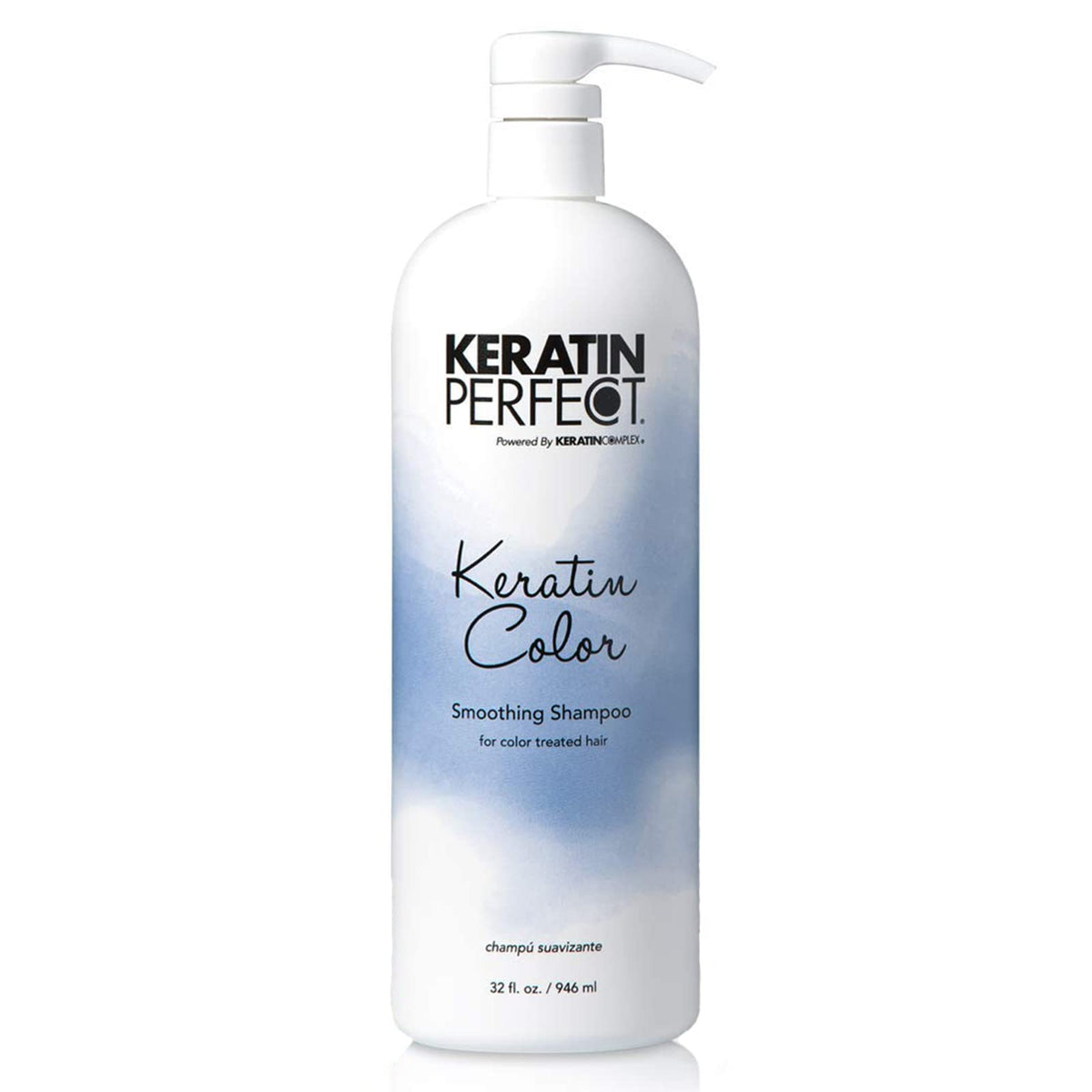 Keratin Perfect front bottle showing 32oz size and color-safe benefits