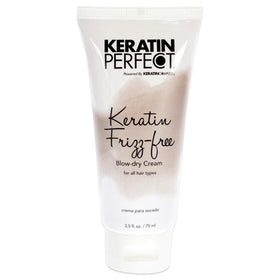 Keratin Perfect front tube showing compact travel-friendly packaging and smooth finish benefit