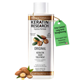 KERATIN RESEARCH bottle front view showing product label and benefit