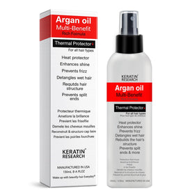 KERATIN RESEARCH front packaging showing spray bottle and benefits