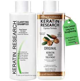 KERATIN RESEARCH front packaging showing kit and easy home use benefits