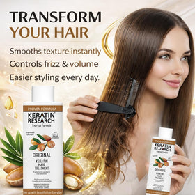 KERATIN RESEARCH ingredient blend close-up emphasizing repair benefits