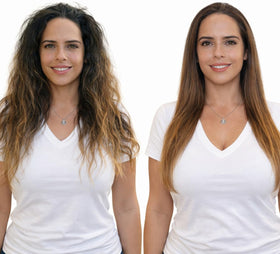 KERATIN RESEARCH lifestyle blowout result showing sleek shiny finish benefit