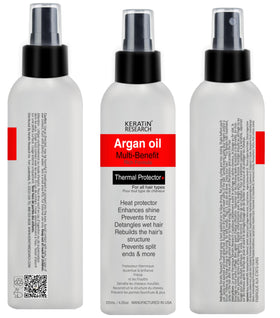 KERATIN RESEARCH bottle in hand illustrating portable size