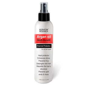 KERATIN RESEARCH mist spraying, showing even heat protection coverage