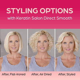 Keratin Salon Direct applied to damp hair showing easy at-home use