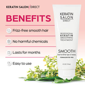 Keratin Salon Direct before and after image demonstrating frizz control