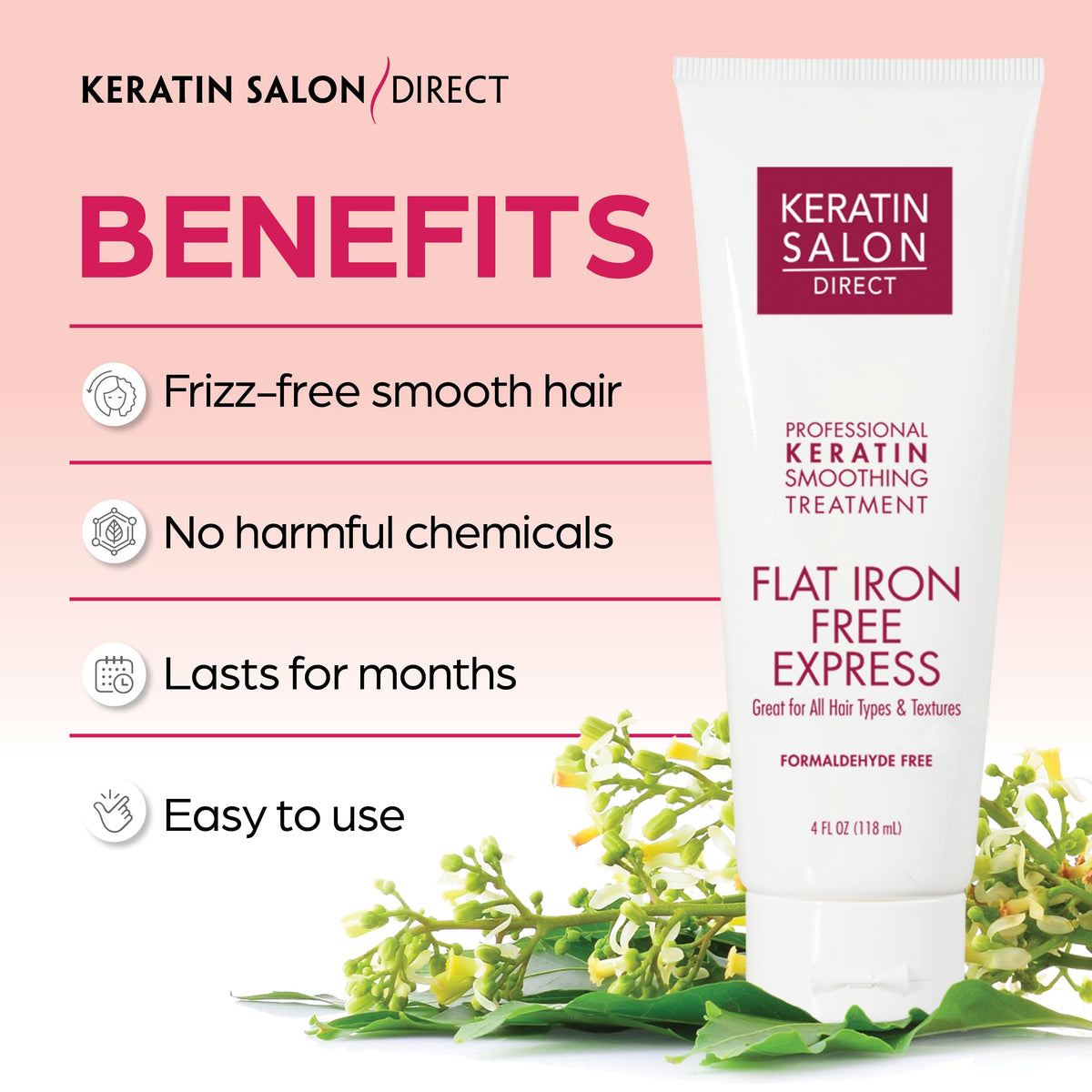 Keratin Salon Direct finished blow-dry showing salon-smooth shine and frizz control