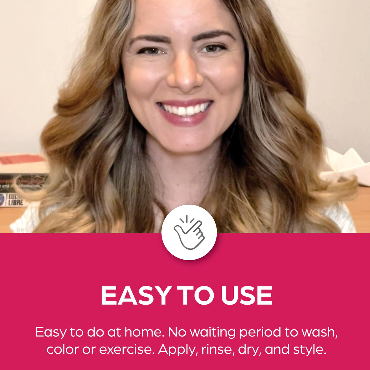 Keratin Salon Direct on bathroom counter in lifestyle setting for everyday use appeal