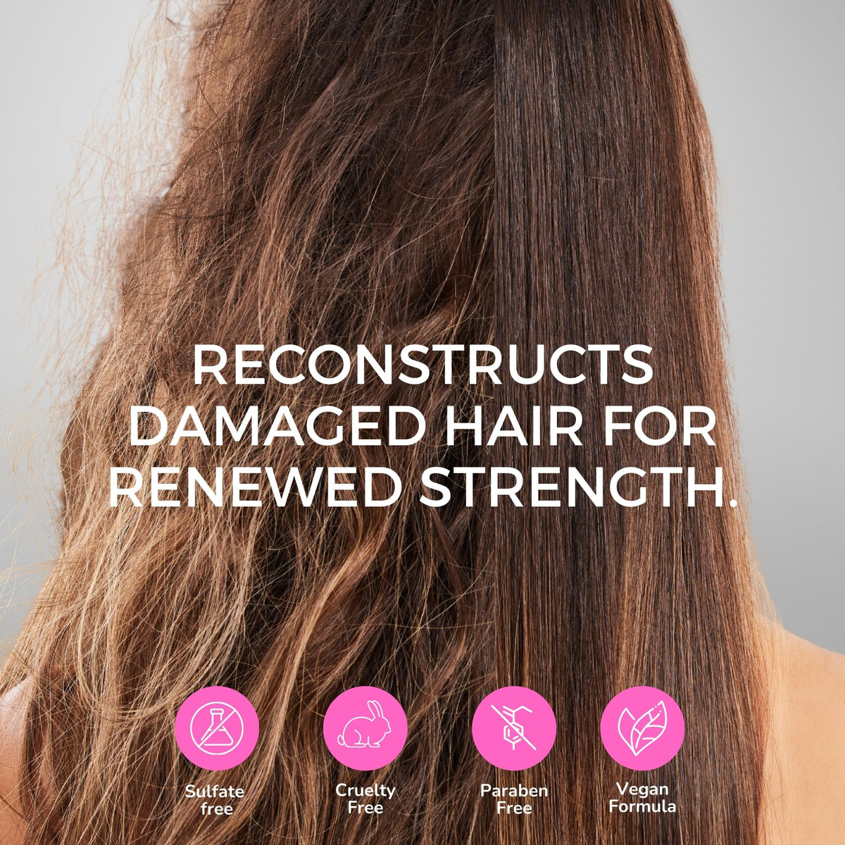 Kerazon Professional before and after hair showing reduced frizz