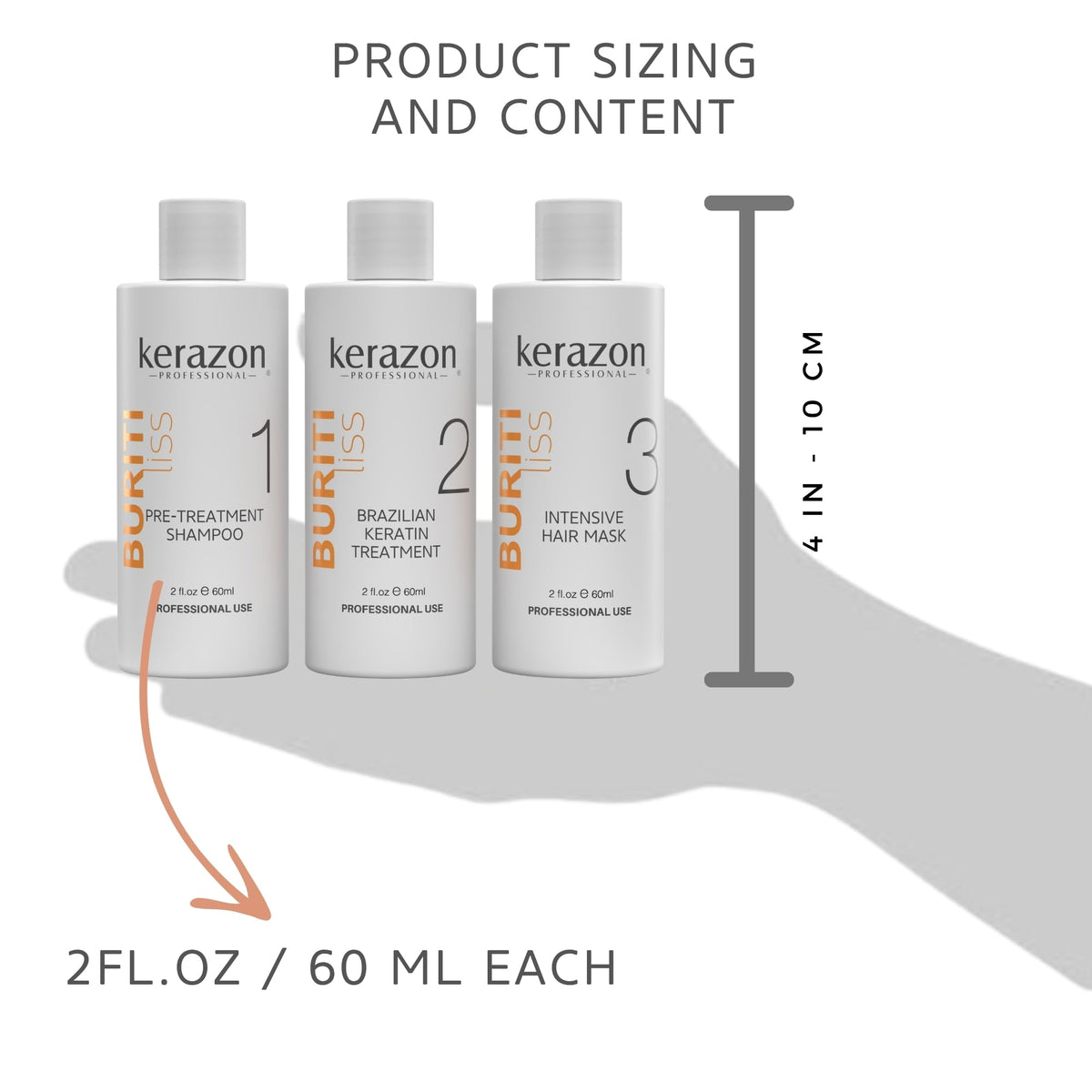 Kerazon Professional before and after comparison showing straighter, shinier hair