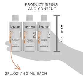 Kerazon Professional before and after comparison showing straighter, shinier hair