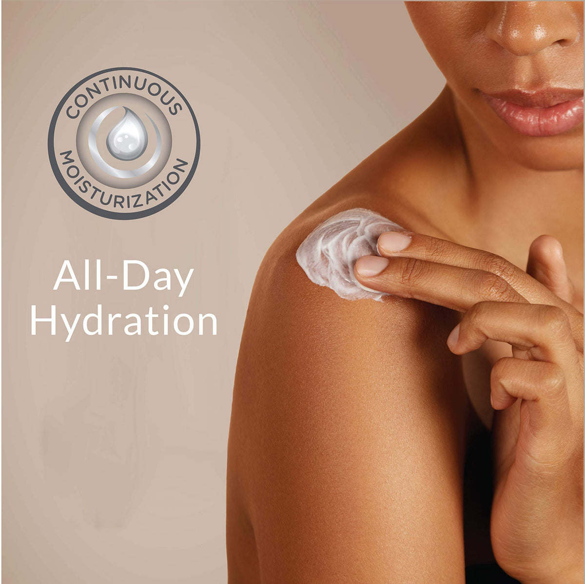 Keri lotion texture close-up highlighting rich shea butter for smooth skin