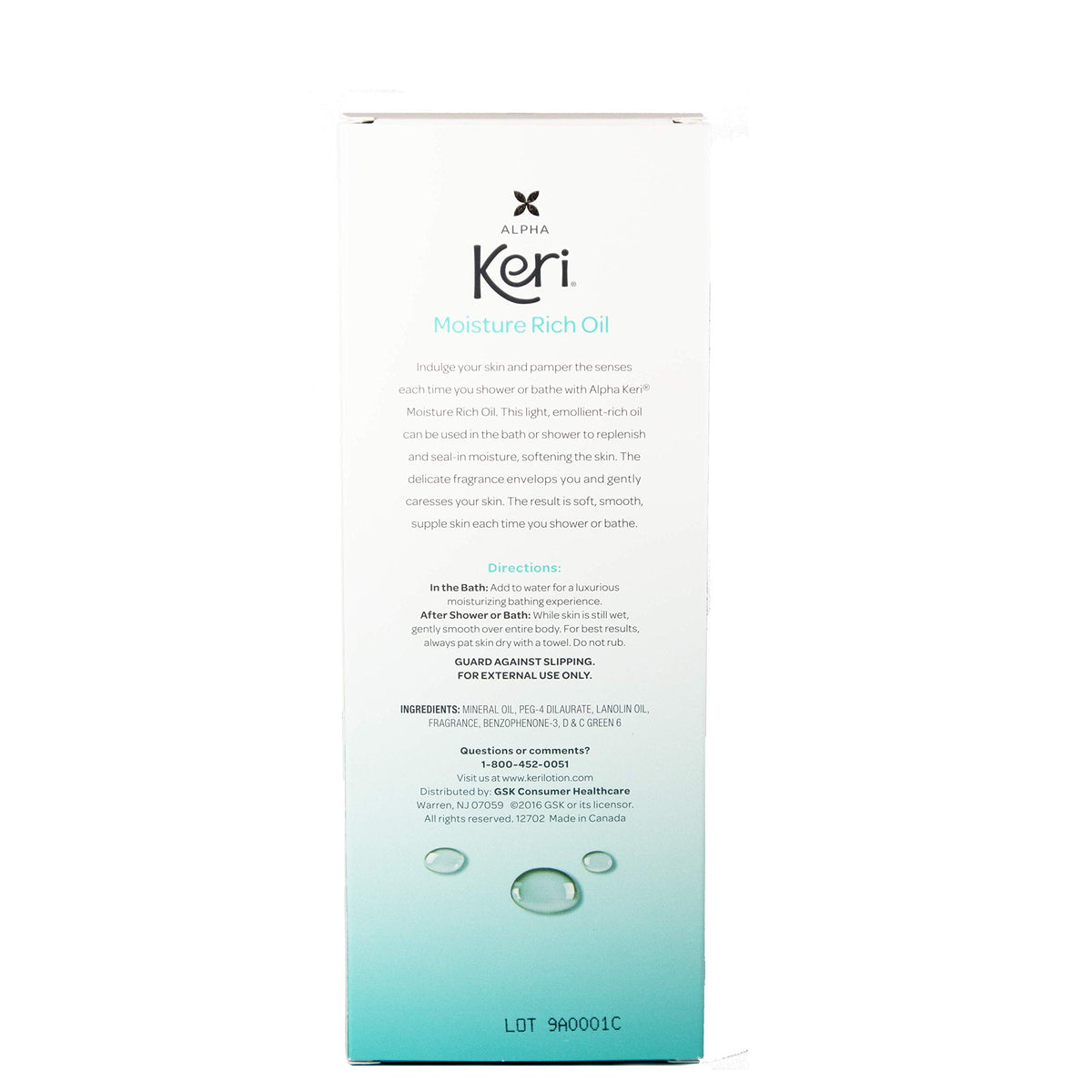 Keri oil texture close-up on skin demonstrating smooth non-greasy finish