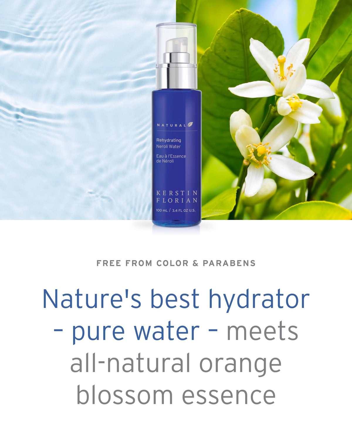 Kerstin Florian texture droplet on skin illustrating lightweight hydration
